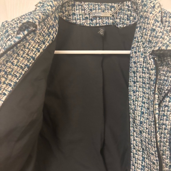 Elegant Women's Tweed Blazer - Black and White - Picture 9 of 9